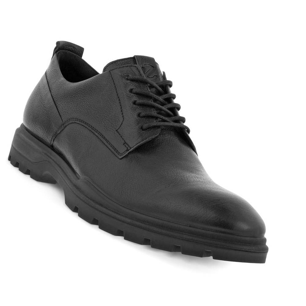 Men's Ecco Citytray Avant Plain Toe Dress Shoes Black | USA 506QMA